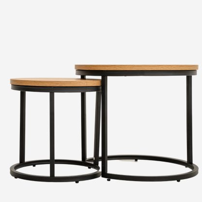 Spiro Nest Side Tables, Wild Oak