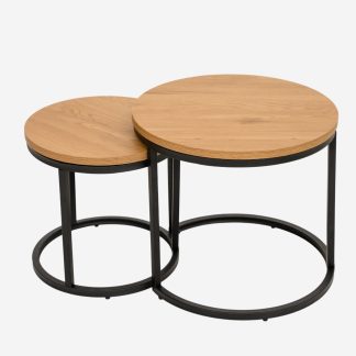 Spiro Nest Side Tables, Wild Oak