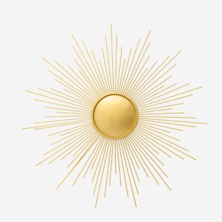 Sunshine Round Wall Art, Metal Gold