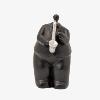 Deco Man & Saxophone, Black and White