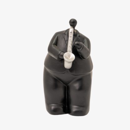 Deco Man & Saxophone, Black and White
