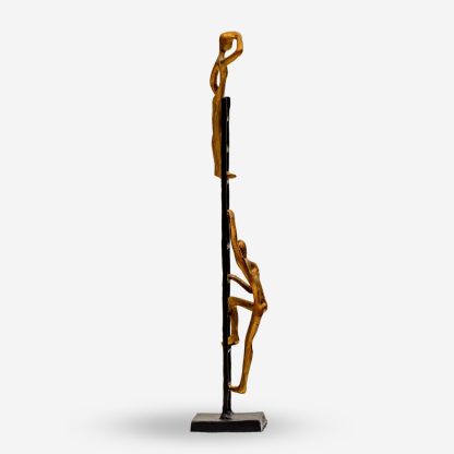 Deco Figurine Climbing Ladders Large, Black & Gold, Iron
