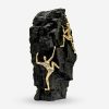 Deco Figurine Climbing Rock Medium, Silver & Black