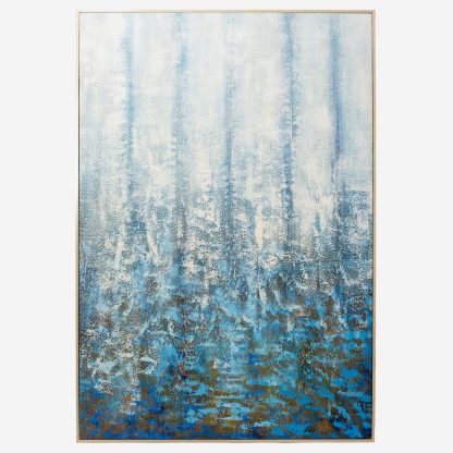 Ocean Hand Painted Wall Art, Blue