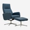 Easy  Recliner Chair with pouf seat, Blue