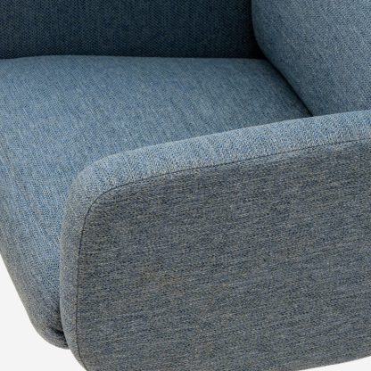 Easy  Recliner Chair with pouf seat, Blue
