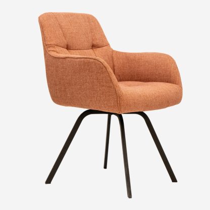 Carla Tufted Dining Chair, Orange