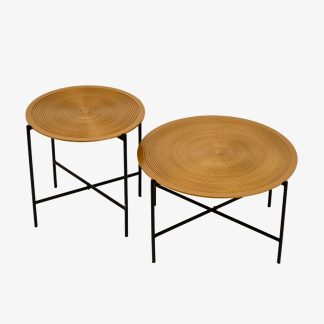 Alona Side Table Set of Two, Gold