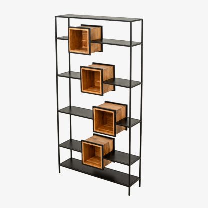 Boxy Wall Shelf, Metal & Wood