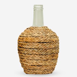 Glass Bottle with Rattan Medium, Light Brown