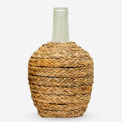 Glass Bottle with Rattan Medium, Light Brown