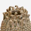Ceramic Vase Studded Medium, Brown