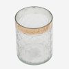 Crystal Votive Golden Rim, Full Cut