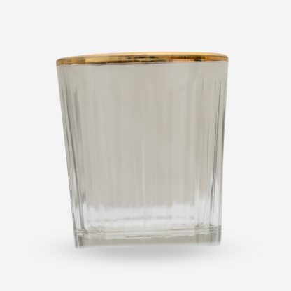 Glass Votive Vertical Cut set of 6, Gold