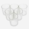 Glass Candle Votive set of 6, Clear Glass