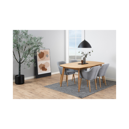Marte Solid Wood Dining Table, Brown