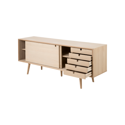 Century Solid Wood Buffet Table, Beige