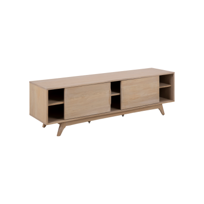 Marte Solid Wood TV Table, Beige