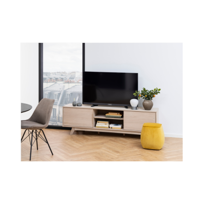 Marte Solid Wood TV Table, Beige