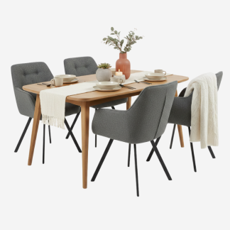 Marte Solid Wood Dining Table, Brown