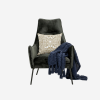 Queen Velvet Modern Arm Chair, Anthracite