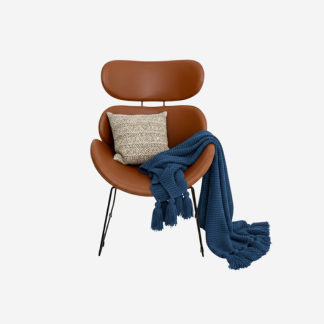 Cazar Leather Armless Chair, Brandy