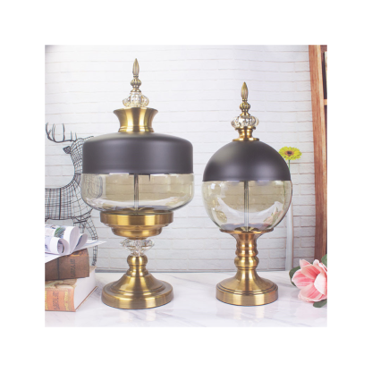 Century Glass Metal Décor Large, Gold