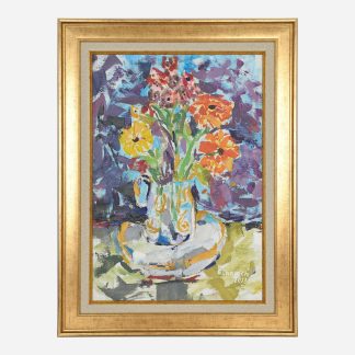 Vase of Serenity Hand Painted Portrait, By Ilham Chahine