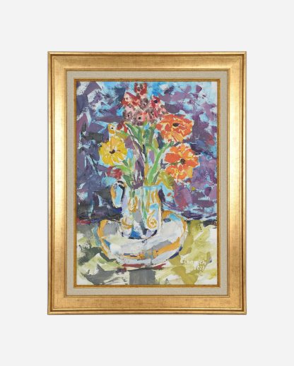 Vase of Serenity Hand Painted Portrait, By Ilham Chahine