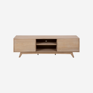 Marte Solid Wood TV Table, Beige