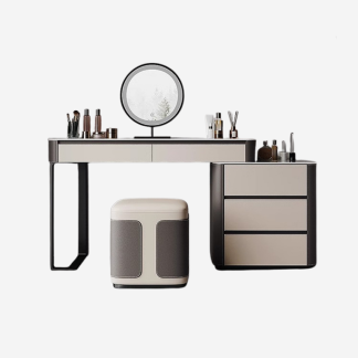 Verona Dresser & Stool, Beige & Brown