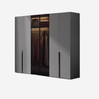 Bella Wardrobe, Smoked Glass/Grey