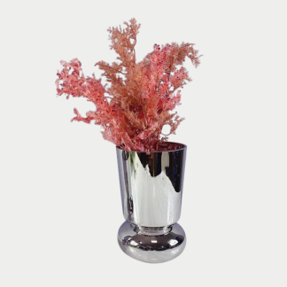 Glass Round Chrome Vase, Large